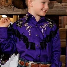 Rockmount Kids Fringe Purple Western Shirt