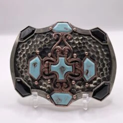 Buckle Turq And Bronze Cross