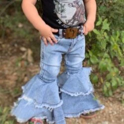 Kids Bell Bottom Jean Light Wash