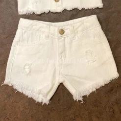 White Denim Cowgirl Shorts