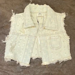 Light Denim Distressed Vest