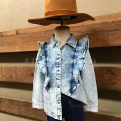 Denim Ruffle Shirt