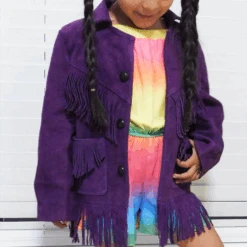 Jacket Purple Fringe Suede