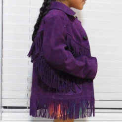 Jacket Purple Fringe Suede -Texasgoldminors Outlet Store DSCN0062