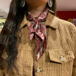 Scarf Wine Olive Paisly (Wild Rag)