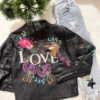 Faux Leather Motto Jacket