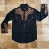 Shirt Black Brown Floral