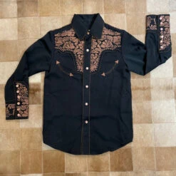 Shirt Black Brown Floral