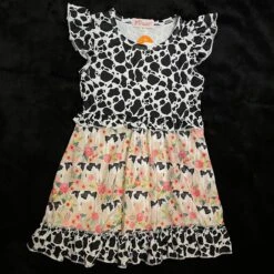 Dress Floral Cow Design