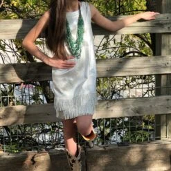 MIA Dress Silver Fringe