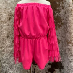 MIA Fringe Hot Pink Romper