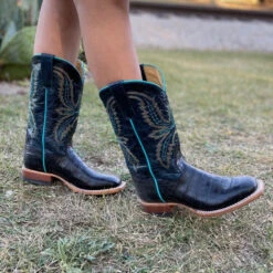 Macie Bean Black Caiman Belly Print Boot MK9141