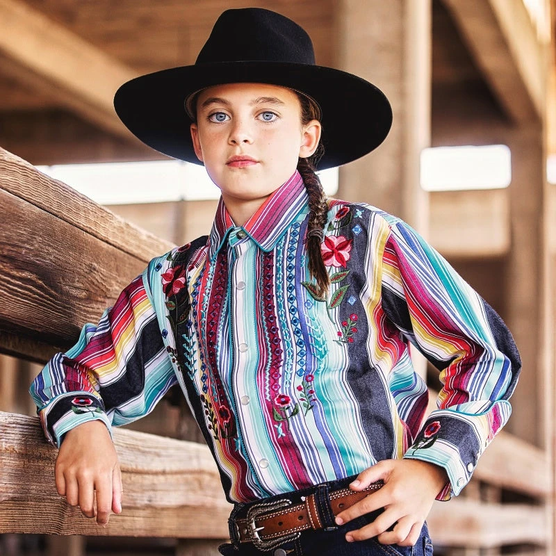 Rockmount Kids Boho Serape Western Shirt (8707) 1 Rockmount Kids Boho Serape Western Shirt (8707)